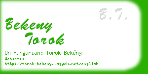 bekeny torok business card